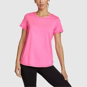 Eddie Bauer Resolution Stretch Short-Sleeve Hot Pink T-Shirt Size Medium NWT